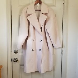 Vintage Cashmere Wool Blend Coat Winter White 8